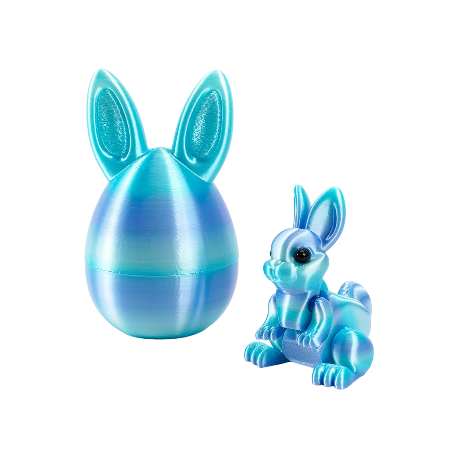 Easter 3D Printed Surprise Eggs with Bunny Inside - 6 Pack, Colorful Rainbow Design, Perfect for Easter Egg Hunts, Kids’ Party Favors, Classroom Activities - Walmart Exclusive