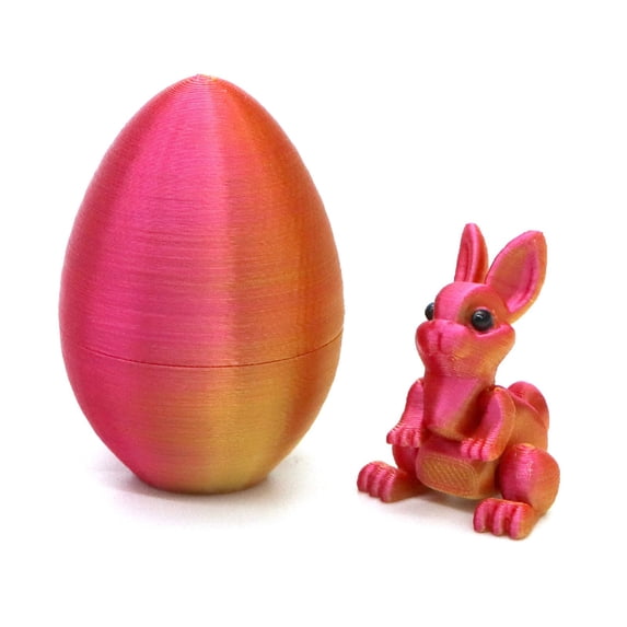 Easter 3D Printing Mystery Rabbit Egg Fidget Toy, Gradual Color Change Portable Easter Egg Fidget for Kids Adults Easter Basket Stuffers Easter Decor