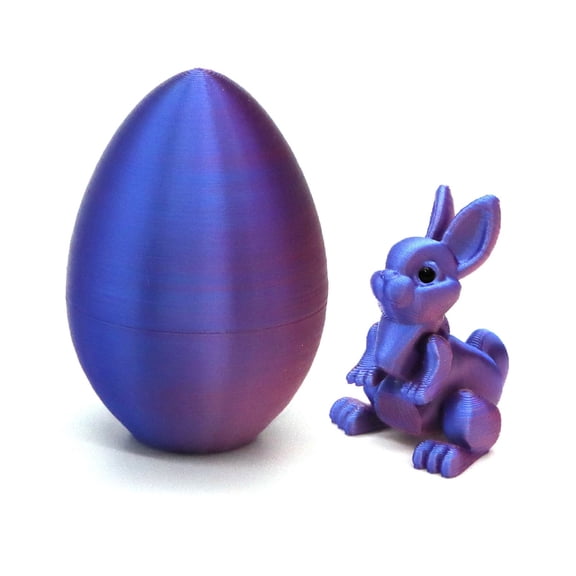 Easter 3D Printing Mystery Rabbit Egg Fidget Toy, Gradual Color Change Portable Easter Egg Fidget for Kids Adults Easter Basket Stuffers Easter Decor