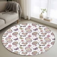 thumbnail image 1 of Easter 3ft Area Rug, Cute Cartoon Sheep Chick Eggs Flowers Butterfly Washable Non-Slip Small Round Rugs for Entryway Bedroom Kitchen, Soft Circle Carpet for Dining Room, Playroom Nursery Rug, 1 of 9