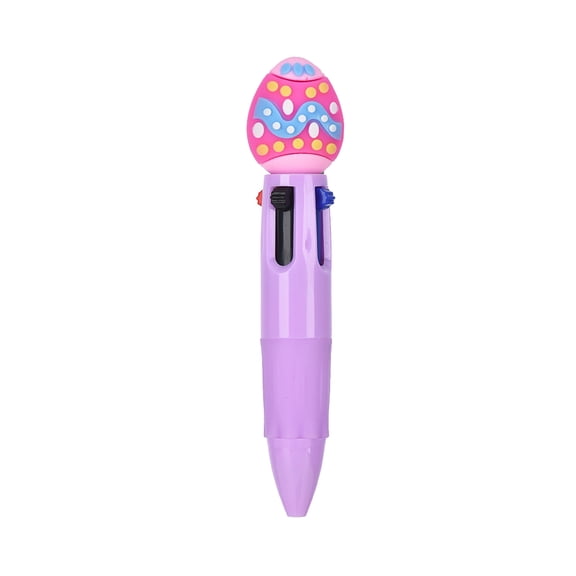 Easter 4 Color Retractable Pen Purple Cute Easter Egg Design Mini Plastic Ballpoint Pen for Planner Journal Note Taking Home Office Stationery Supplies Smooth Writing Easter Gift Accent