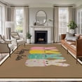 thumbnail image 1 of Easter 5'x8' Area Rug for Living Room, Colorful Bunny Spring Cartoon Cute Rabbits Brown Washable Non-Slip Rugs for Bedroom Nursery Dining Room, Low-Pile Kitchen Carpet Large Entryway Rugs, 1 of 9