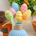thumbnail image 1 of Easter 8.26in Foam Egg Picks Set of 6 Easter Decorations Colorful Printed Artificial Eggs for Floral Arrangements Garden Pots Party Table Centerpiece, 1 of 6