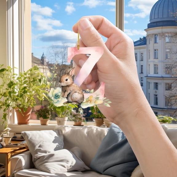 Easter Acrylic Letter Pendant, Easter Home Decor Letter Pendant, Easter Egg Hunt Party Favor, Front Door Welcome Sign, Indoor Wall Hanging Decoration for Spring Celebration Akmoler