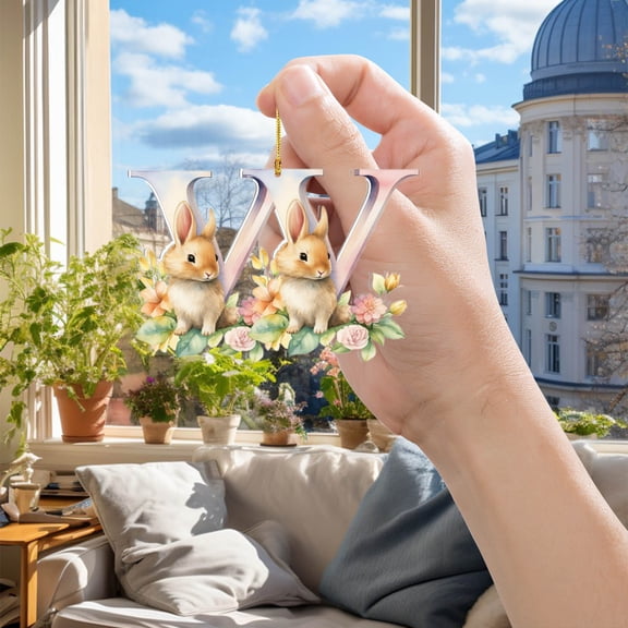 Easter Acrylic Letter Pendant, Home Acrylic Letter Decoration Pendant for Easter Tabletop Placement, Front Door Welcome Sign, Holiday Party Favor, Family Gathering Decor, Indoor Arrangement Sopatenor