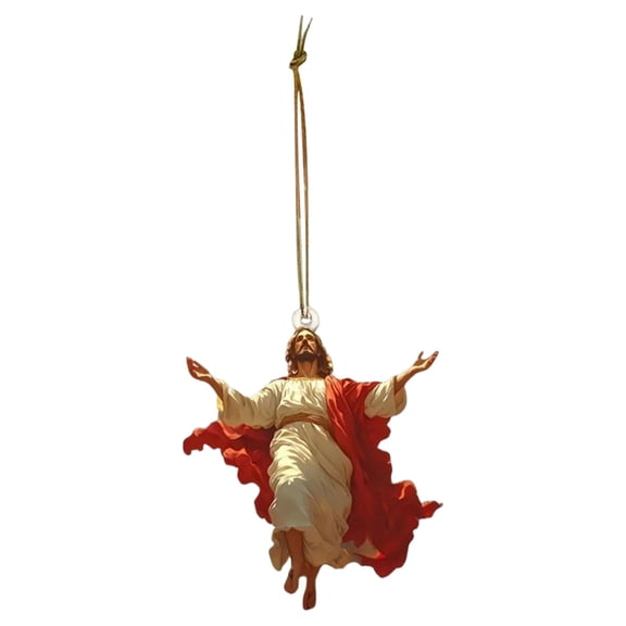 Easter Acrylic Ornament Jesus Pendant Religious Holiday Decor for Tree Mantel or Table Centerpiece 3.5 in