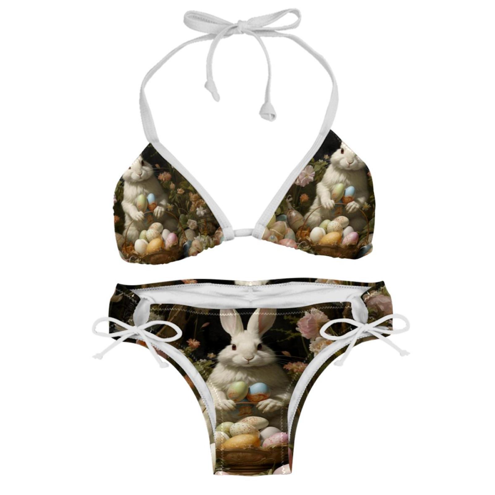 Easter Adjustable Strap Detachable Sponge Bikini Set TwoPack, for