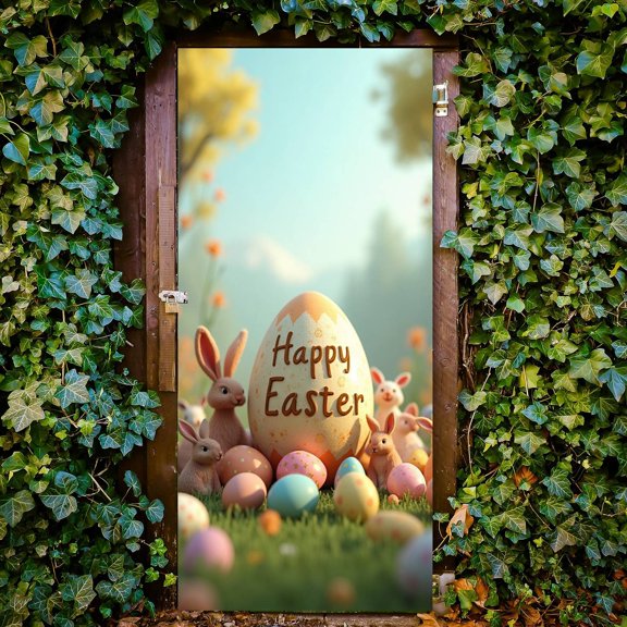 Easter Animal Print Door Curtains to Your Home Suitable for Children's Rooms and Living Rooms Holiday Not to Be Missed
