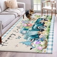 thumbnail image 1 of Easter Area Rug 3x5 Washable Rug Non Slip Blue Plaid Truck Eggs Bunny Spring Floral Gnomes Rustic Large Area Rug Indoor Floor Carpet for Entryway Bedroom Kitchen Living Room Home Office Dining Room, 1 of 1