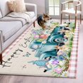 thumbnail image 1 of Easter Area Rug 3x5 Washable Rug Non Slip Pink Plaid Blue Truck Eggs Bunny Retro Art Large Area Rug Indoor Floor Carpet for Entryway Bedroom Kitchen Living Room Home Office Dining Room Nursery, 1 of 1