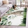 thumbnail image 1 of Easter Area Rug 4'x6', Spring Bunny Botanical Eucalyptus Leaves Plants Washable Non-Slip Rugs, Low Pile Large Carpet for Living Room Bedroom Dining Room Kitchen Office Indoor Mat, 1 of 9