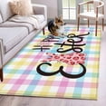 thumbnail image 1 of Easter Area Rug 4'x6', Spring Leopard Printed Bunny Colorful Striped Washable Non-Slip Rugs, Low Pile Large Carpet for Living Room Bedroom Dining Room Kitchen Office Indoor Mat, 1 of 9