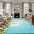 thumbnail image 1 of Easter Area Rug 6x9 Washable Rug Non Slip Bunny Colorful Eggs Spring Floral Botanical Large Area Rug Soft Stainresistant Indoor Floor Carpet for Living Room Bedroom Home Office Dining Room Nursery, 1 of 8