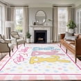 thumbnail image 1 of Easter Area Rugs 6'x9', Washable Small Throw Rugs for Kitchen Dining room, Spring Polka Dot Bunny Pink Plaid Checkered Indoor Outdoor Rug Non-Slip Low Pile Carpet Runner Reversible Floor Mats, 1 of 8