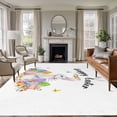 thumbnail image 1 of Easter Area Rugs 6'x9', Washable Small Throw Rugs for Kitchen Dining room, Spring Watercolor Easter Eggs Bunny Flower Indoor Outdoor Rug Non-Slip Low Pile Carpet Runner Reversible Floor Mats, 1 of 8