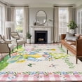 thumbnail image 1 of Easter Area Rugs 8'x10', Washable Small Throw Rugs for Living Room Patio, Country Gnomes Duck Floral Eggs Pink Buffalo Check Indoor Outdoor Rug Non-Slip Low Pile Carpet Runner Reversible Floor Mats, 1 of 8