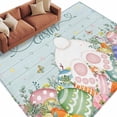 thumbnail image 1 of Easter Area Rugs Collection 5'x8', Country Bunny Feet Eggs Floral Green Wooden Plank Non Slip Indoor Rectangle Throw Runner Rug Floor Mat Carpet for Living Room Dining Table Bedroom Nursery, 1 of 9
