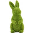 thumbnail image 1 of Easter Artifical Rabbit Horticulture Green Flocking Moss Rabbit Sculpture Desktop Living Room Garden Easter Rabbit Ornament Decoration, 5.5in/ 6.3in, 1 of 8