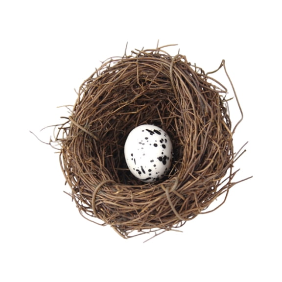 Easter Artificial Birds Nest Easter Decor with Egg Large Decorative Rattan Birds Nest for Spring Christmas Tree Ornaments Easter Decor Crafts Patio Garden Home Decor