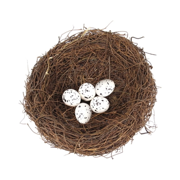 Easter Artificial Birds Nest Easter Decor with Egg Large Decorative Rattan Birds Nest for Spring Christmas Tree Ornaments Easter Decor Crafts Patio Garden Home Decor