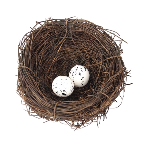 Easter Artificial Birds Nest Easter Decor with Egg Large Decorative Rattan Birds Nest for Spring Christmas Tree Ornaments Easter Decor Crafts Patio Garden Home Decor