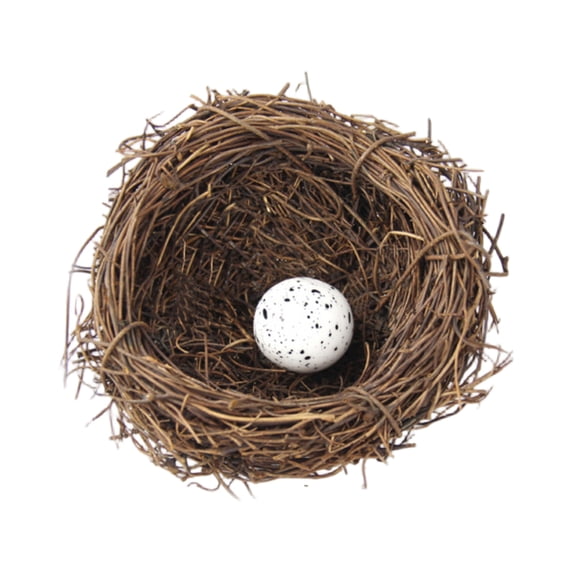 Easter Artificial Birds Nest Easter Decor with Egg Large Decorative Rattan Birds Nest for Spring Christmas Tree Ornaments Easter Decor Crafts Patio Garden Home Decor