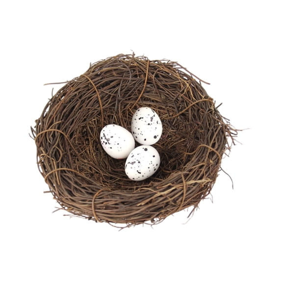 Easter Artificial Birds Nest Easter Decor with Egg Large Decorative Rattan Birds Nest for Spring Christmas Tree Ornaments Easter Decor Crafts Patio Garden Home Decor
