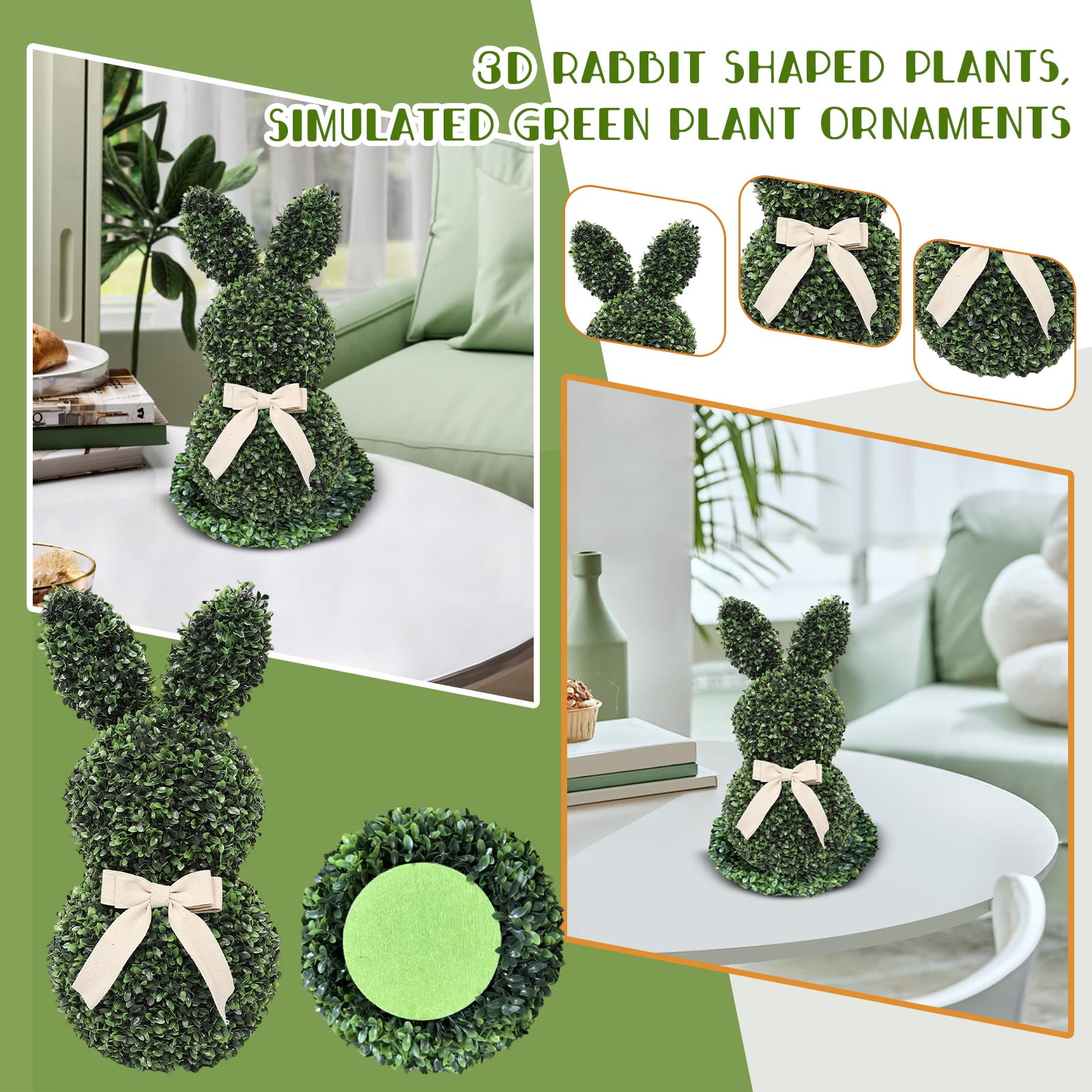 Easter Artificial Bunny Shaped Topiary, Trees with Spike, Spring Faux ...