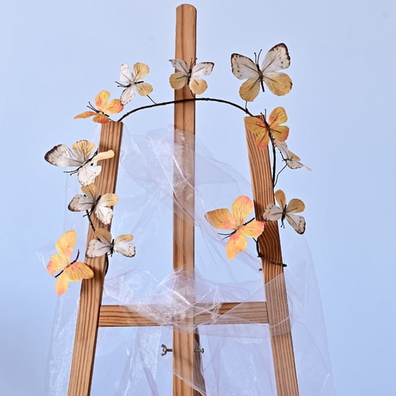Easter Artificial Butterfly Garland – 37in Removable Plastic Rattan Vine with 12 Colorful Butterflies, Flexible Decorative Garland for Wall, Arch, Balcony, Spring Party, Home or Garden Decor