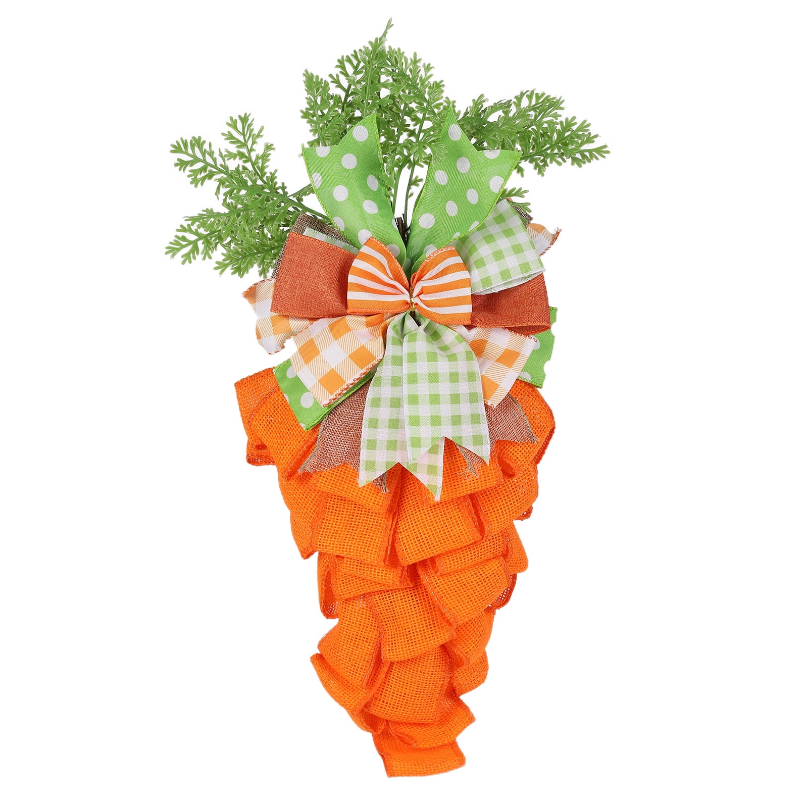 Easter Artificial Carrot Wreath,Spring Carrot Swag with Burlap Bows