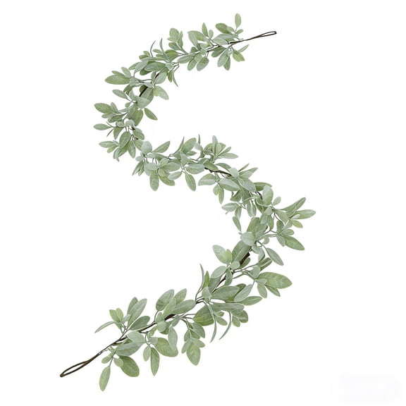 Easter Artificial Flocked Bunny Ear Vine Green 70.87in Plastic for Fireplace Door Window Decor Bendable Weather Resistant Spring Home Accent