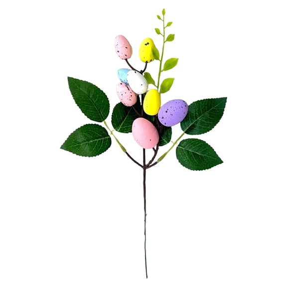 Easter Artificial Flowers Pick, 11" Easter Egg Spring Floral Stem, Speckled Easter Egg Twig Branches, Faux Easter Stem, Floral Arrangement Centerpiece for Spring Home Decor