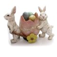 thumbnail image 1 of Burton & Burton Easter Bunnies With Egg Cart Polyresin Rabbit Figurine Eggs 9732532, 1 of 2