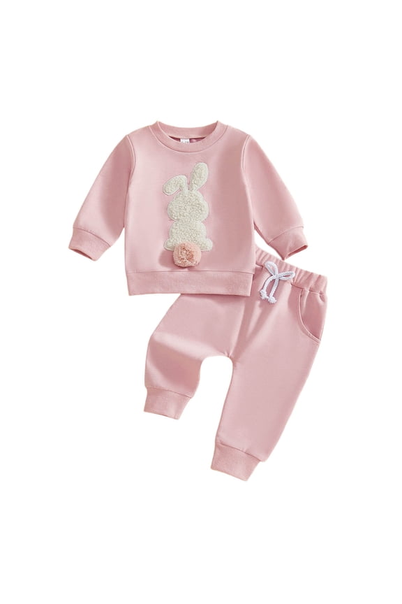 Easter Baby Boy Girl Outfit Embroidery Bunny Rompers Bunny Tail Jumpsuit Unisex Newborn Infant Easter Clothes Red 18 M-24 M