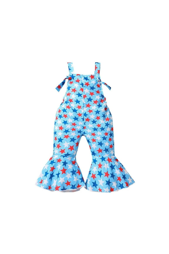 Easter Baby Girl Outfit Toddler Girls Easter Rabbit Carrot Prints Jumpsuit Suspender Trousers for Babys Outwear My First Easter Blue 3 Years-4 Years