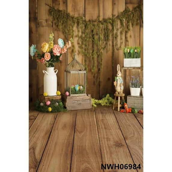 Easter Backdrops Spring Scenery Flowers Bunny Rabbit Easter Eggs Baby Portrait Newborn Photography Backgrounds Photozone