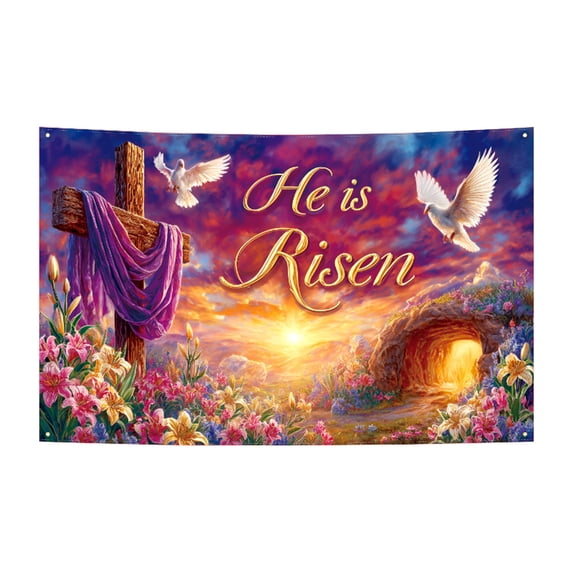 Easter Background Prop for Party and Photography, Bunny and Egg Designs, High-Definition Vinyl, Waterproof, Reusable Decoration for Indoor and Outdoor Celebrations