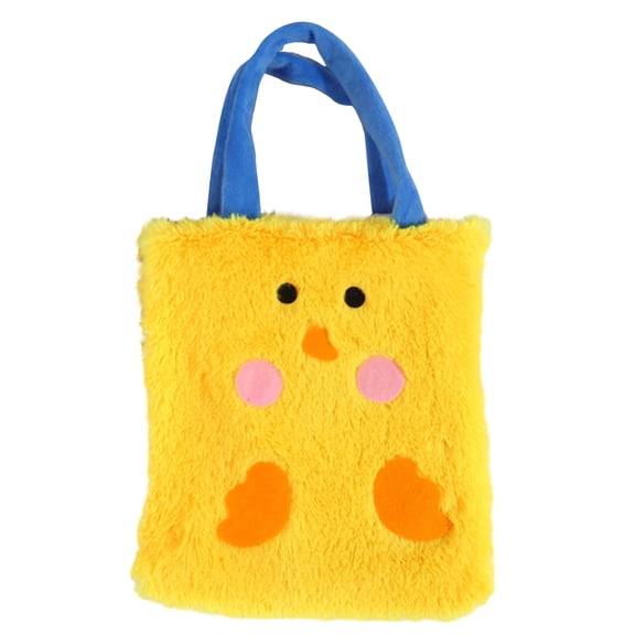 Easter Bag Blue Bunny Plush Design, Reusable Cute Easter Rabbit Treat Bags for Egg Hunts Basket