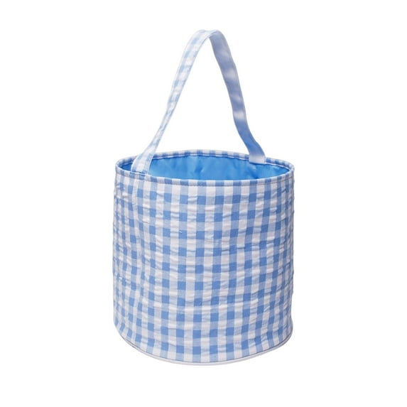 Easter Bag Storage Tote Bag Folding Kids Eggs Bucket Reusable Handbag Grocery Bags Large for Party Supplies, Kids Eggs , Gifts Toy Blue