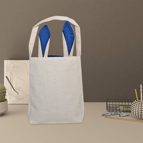 Easter Bags Basket Tote With Handle Featuring Rabbit Ear Design Reusable Burlap Storage Bag For Egg Hunt Candy And Holiday Gifts