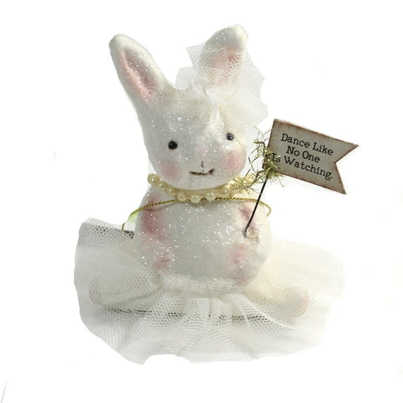 Easter Ballerina White Bunny Polyresin Ballet Dance Tulle Tutu Ma9258
