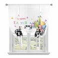 thumbnail image 1 of Easter Balloon Curtains for Bedroom/Front Door/Bathroom, Black White Truck Colorful Eggs Bunny Tie Up Curtains 63 Inch Length Light Filtering Kitchen Curtains Shades for Windows 46"x63", 1 of 8