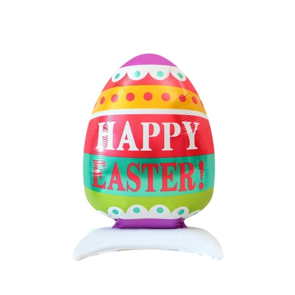 Easter Balloon Decorations Set, Cute Rooster and 3D Egg Shaped Plastic Balloons, Multicolor Spring Holiday Party Decor