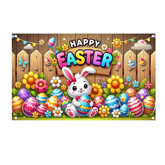 Easter Banner Background Cloth, 180X110Cm F1 Block Design, 14+ Teens Easter Holiday Party Decoration Scene Backdrop, School Event & Home Festive Decor, Ideal For Festive