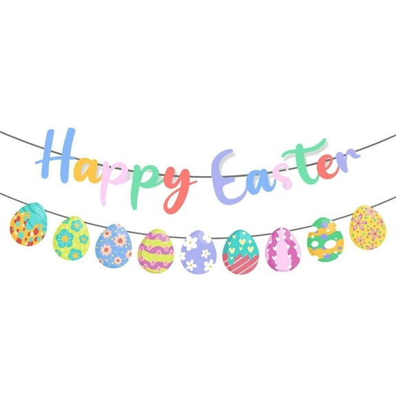 Easter Banner Decorations Happy Easter Bunny Bunting Garland Easter Decor For The Home Easter Party Decorations