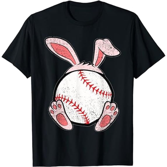 Easter Baseball Lover Bunny Ears Ball Cute Rabbit Sport T-Shirt