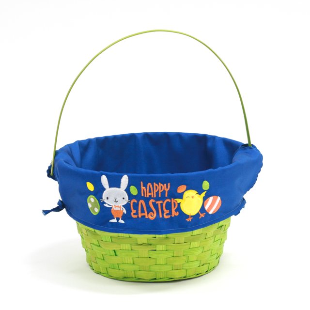 Easter Basket 10in Green Bunny