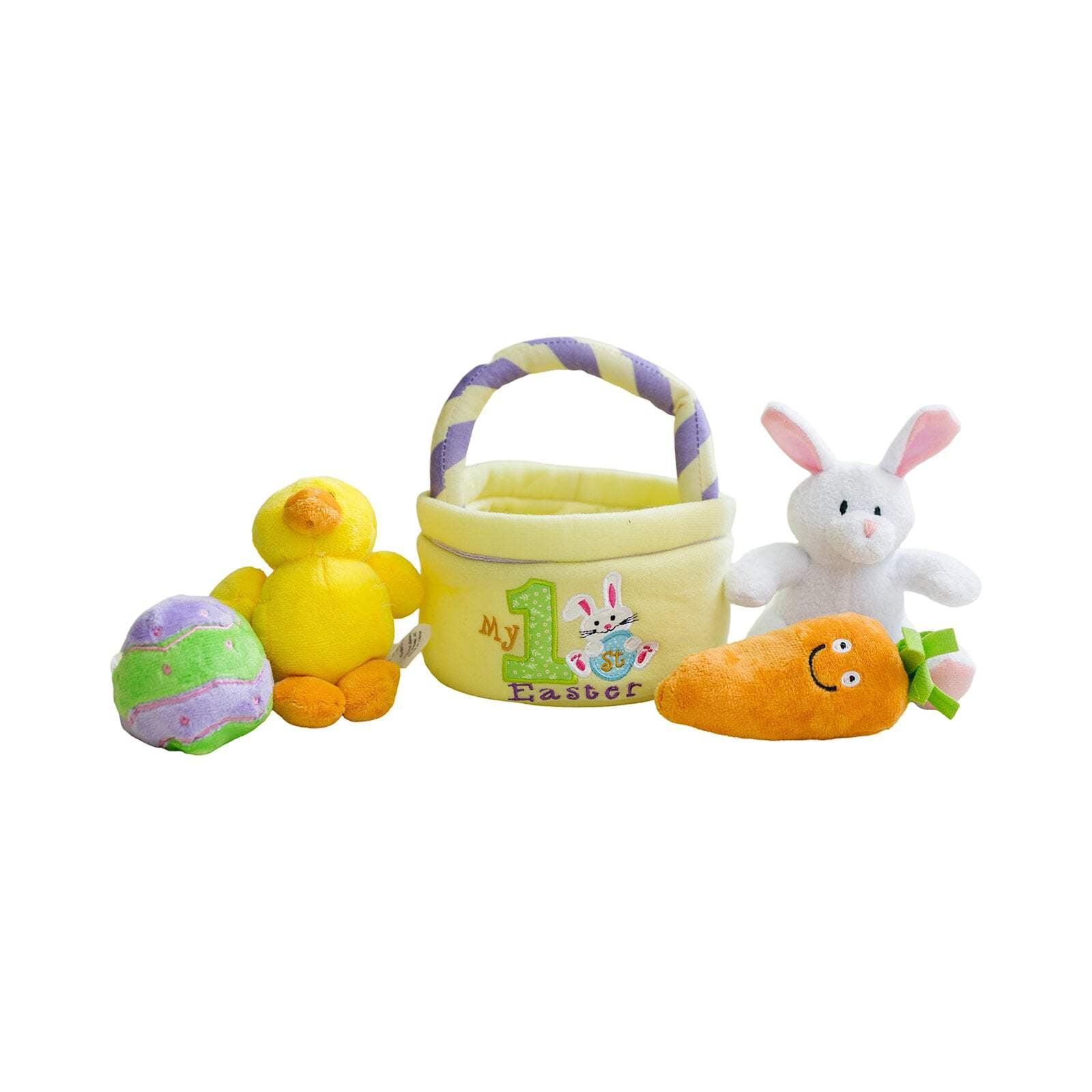Genius Babies Easter Bunny Basket 5-Piece Soft Plush Playset