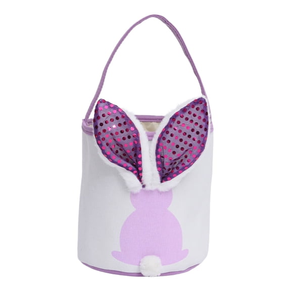Easter Basket, 7.1x9.5 inch Empty Bunny Egg Basket, Easter Baskets for Women, Easter Gift Basket, Purple