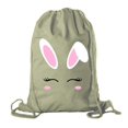 thumbnail image 1 of Easter Basket Backpack Bulk Cotton Drawstring Cinch Bags Easter Bunny Gift Bags - Bunny Face, 1 of 2